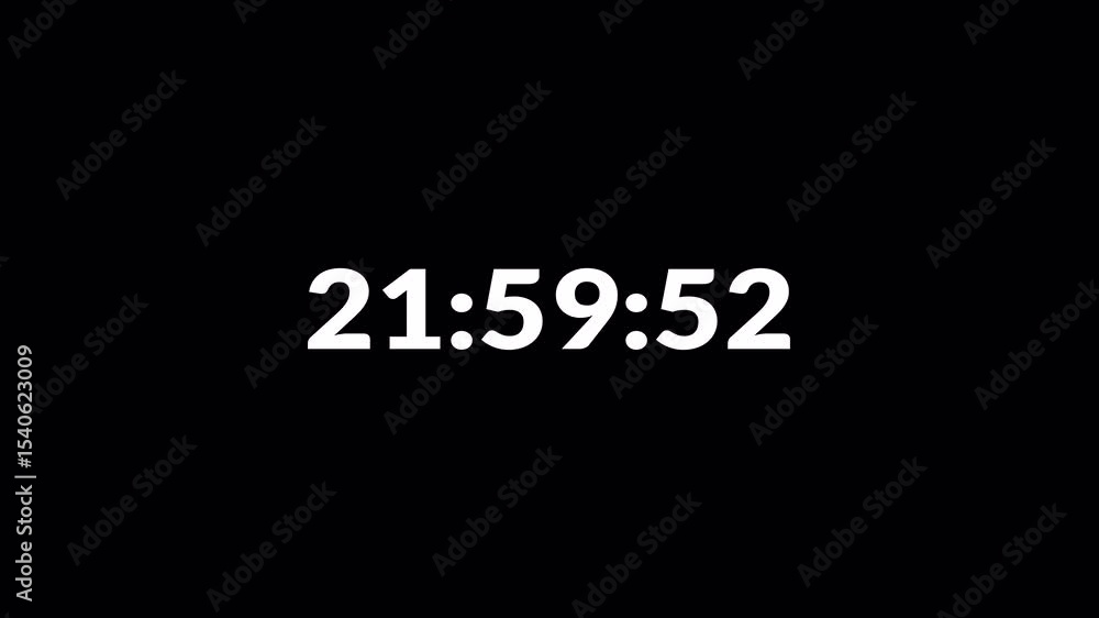 One day countdown timer animation in one minute, twenty four hours timer animation in sixty seconds with transparent background, Countdown in 4k. One day countdown timer animation in one minute, twenty four hours timer animation in sixty seconds with transparent background, Countdown in 4k.