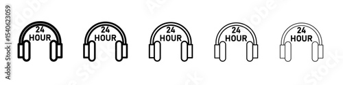 24 hour service icon Flat design on isolated background