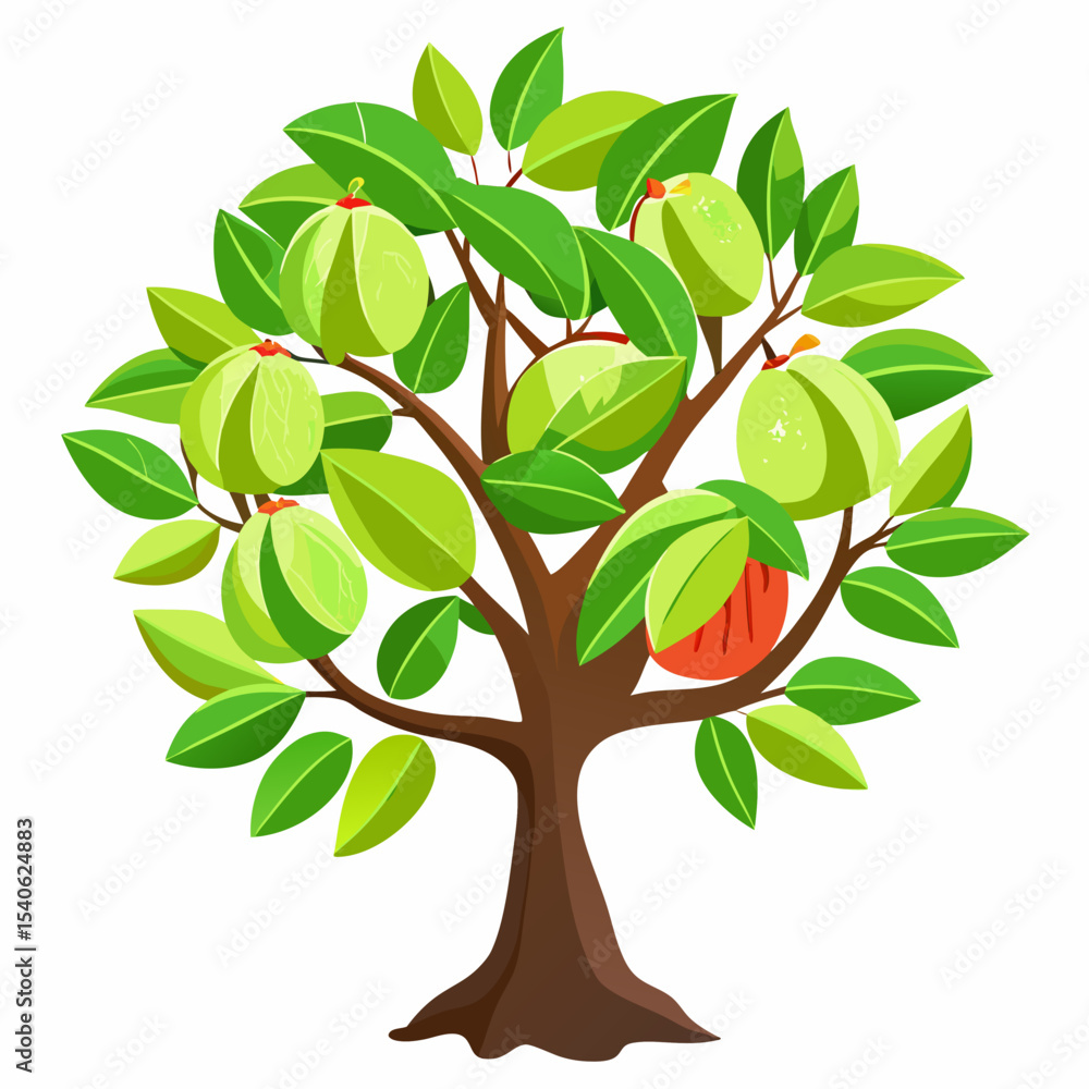 Obraz premium vector illustration of an apple tree