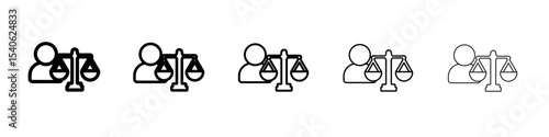 Attorney in law icon Flat design on isolated background