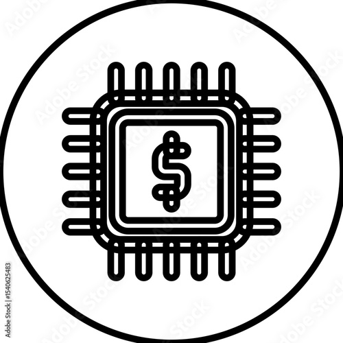 CPU single icon vector illustration