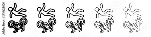 becycle accident icon Flat design on isolated background