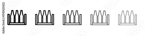 beer bottles in basket icon Flat design on isolated background