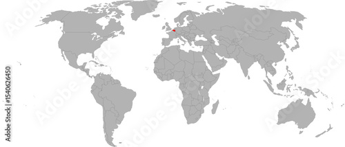 Belgium Highlighted on World Map