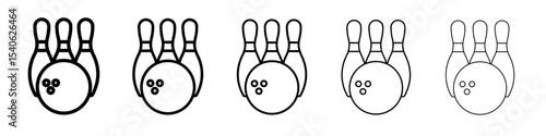 Bowling game icon Flat design on isolated background