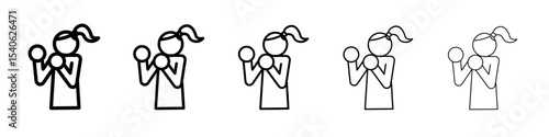 Boxer Woman Icon Flat design on isolated background