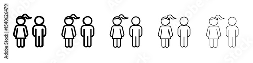 boy girl Kids Icon Flat design on isolated background