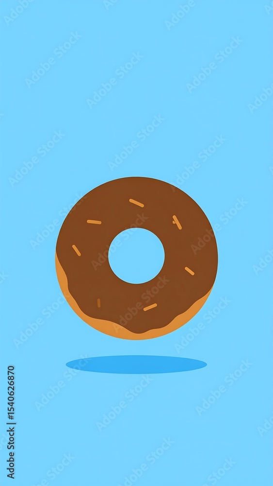 Obraz premium Chocolate Donut with Minimalist Design.