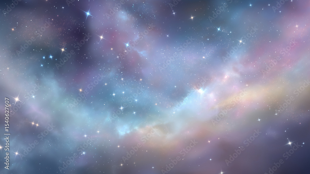 Naklejka premium Colorful Space Galaxy with Nebula and Supernova in Night Sky