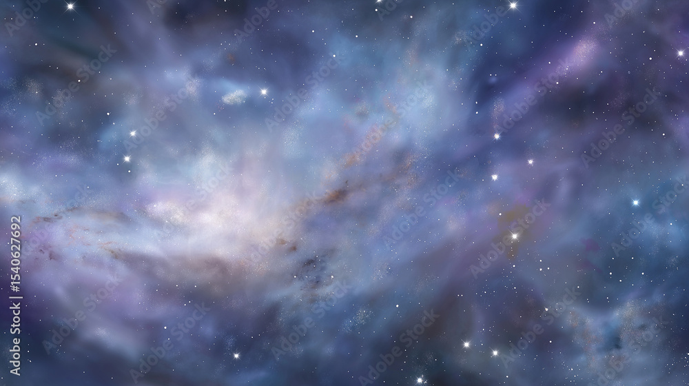 Fototapeta premium Colorful Galaxy Nebula in a Starry Night Sky with Supernova Effects