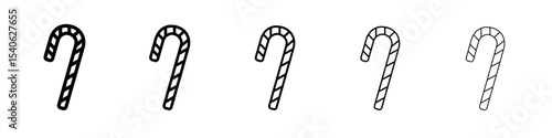 candy cane icon Flat design on isolated background