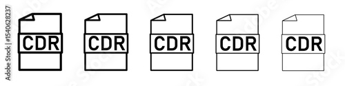 CDR File Document Icon Flat design on isolated background