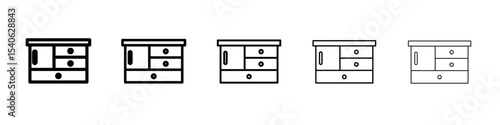 Chest of drawers icon Flat design on isolated background