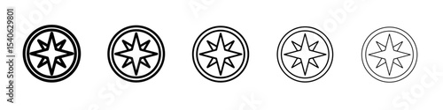compass icon Flat design on isolated background