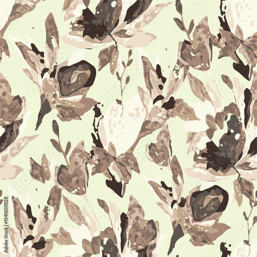 Tropical sunset seamless pattern with silhouettes of palm trees. Red summer vacation print with background of the setting sun, jungle plant Hand-drawn textile design, wallpaper in collage style Vector