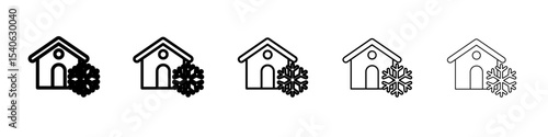 Cool home icon Flat design on isolated background