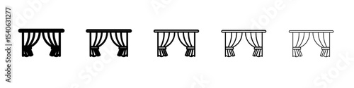 curtains icon Flat design on isolated background