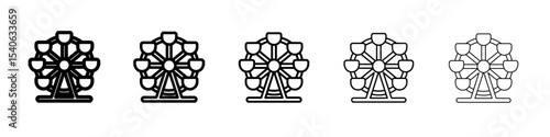 ferris wheel icon Flat design on isolated background