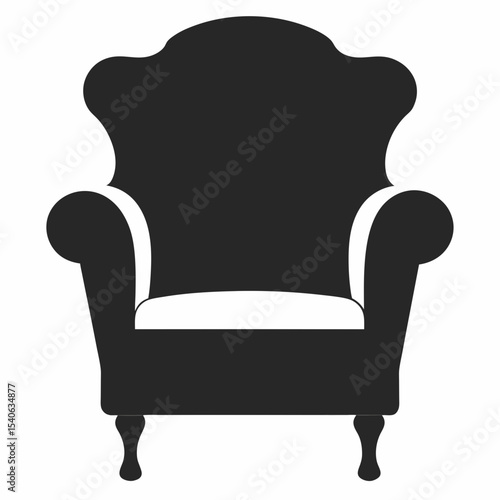 Elegant Armchair Silhouette with Classic Design for Interior Decor and Furniture Concepts