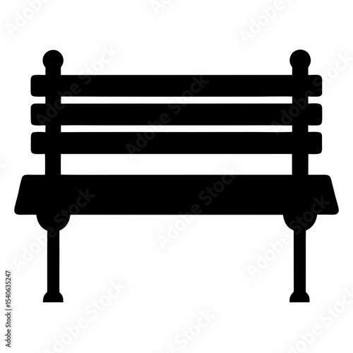 Park bench silhouette illustration simple and elegant design for outdoor seating areas