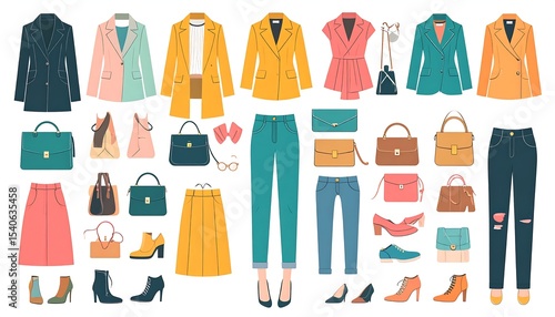 Womens Fashion Outfit Collage.