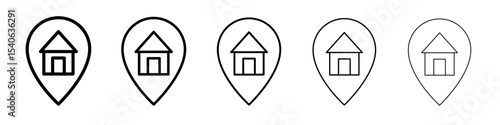 Home Address icon Flat design on isolated background