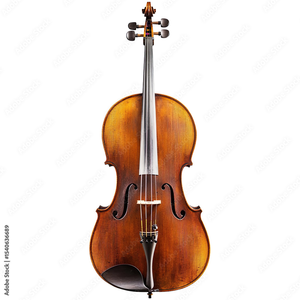 Obraz premium Ancient cello isolated on transparent background