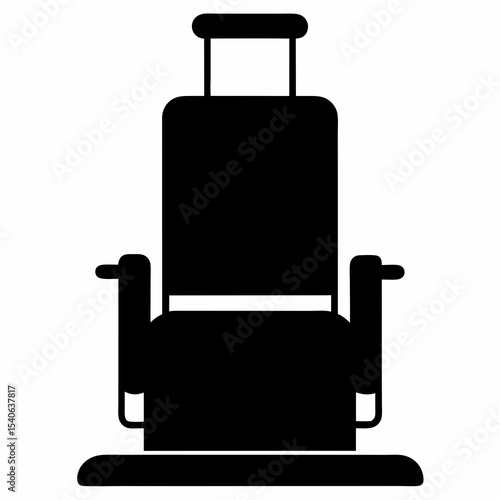 Electric chair silhouette symbol of capital punishment isolated on white background