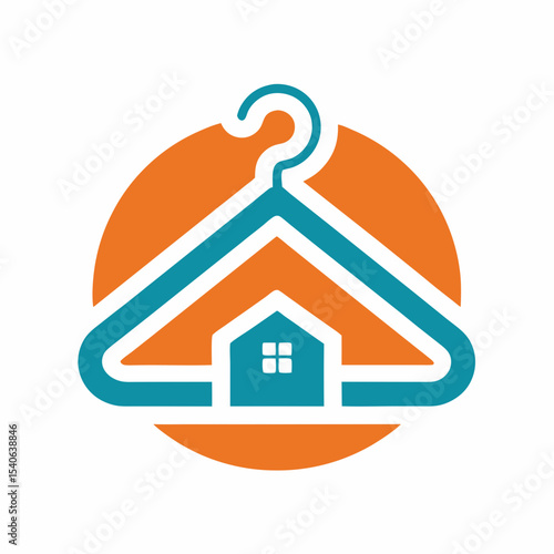 Laundry and Home Service Logo Vector Design.