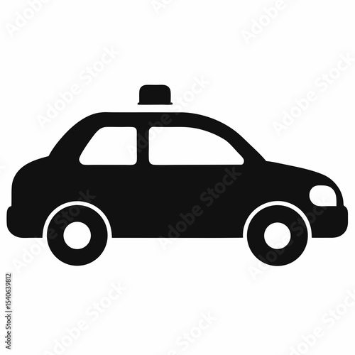 Taxi car vector icon black silhouette of a taxi cab