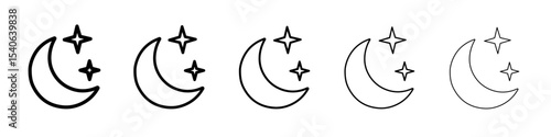 moon icon Flat design on isolated background