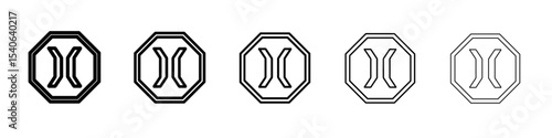 Narrow bridge ahead icon Flat design on isolated background