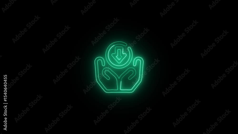 Glowing Savings Account and Symbol in HD Video Neon Animation on Black Background Glowing Savings Account and Symbol in HD Video Neon Animation on Black Background