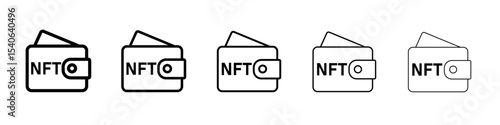 NFT wallet icon Flat design on isolated background