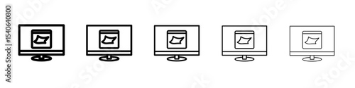 Online fabric shop line icon Flat design on isolated background
