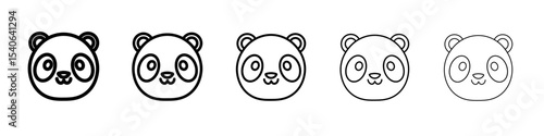 panda face icon Flat design on isolated background