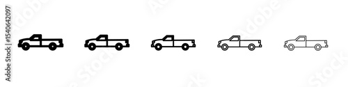 Pickup truck icon Flat design on isolated background