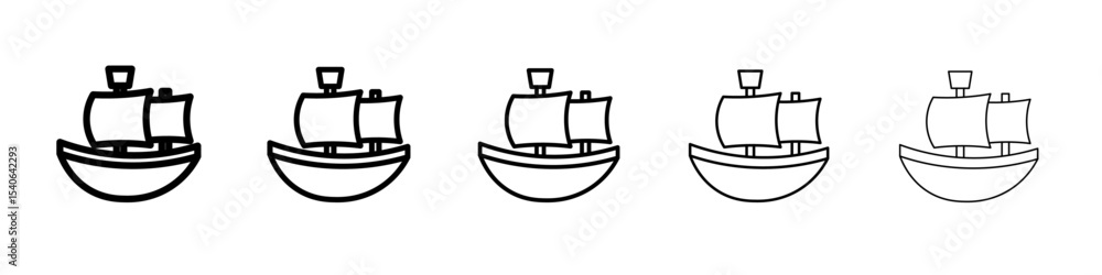 pirate ship icon Flat design on isolated background pirate ship icon Flat design on isolated background