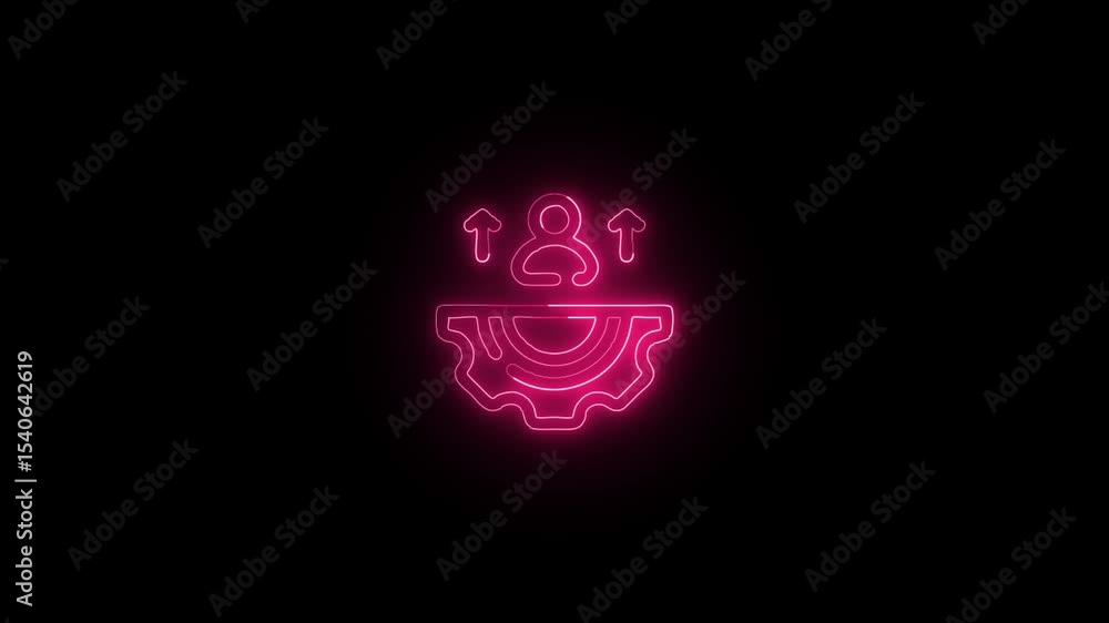 Glowing Skills Upgrade and Symbol in HD Video Neon Animation on Black Background Glowing Skills Upgrade and Symbol in HD Video Neon Animation on Black Background
