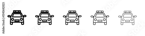 police car icon Flat design on isolated background