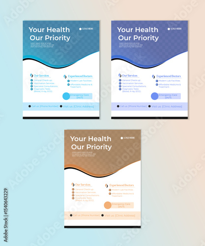 Professional medical flyer template design. print rady medical flyer . simple medical flyer design . Modern medical flyer design 