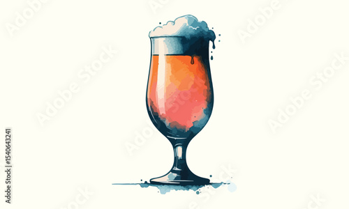 beer mug, free drink, watercolor mugs of beer
