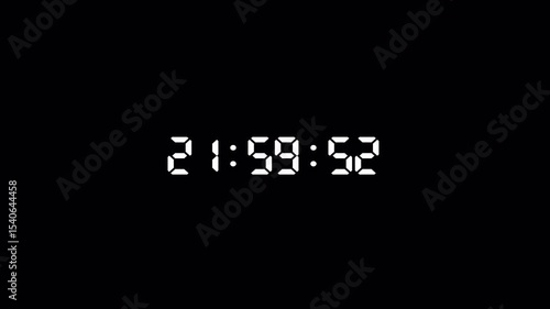 One day countdown timer animation in one minute, twenty four hours timer animation in sixty seconds with transparent background, Countdown in 4k.