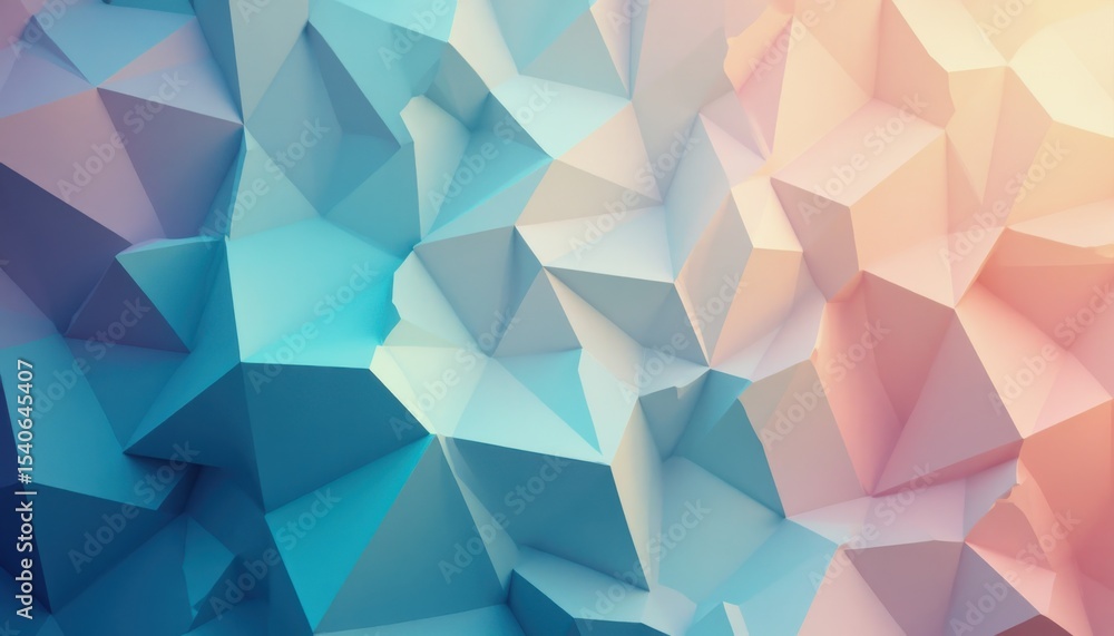 Obraz premium Dynamic geometric shapes abstract design digital art soft color palette aesthetic view modern concept