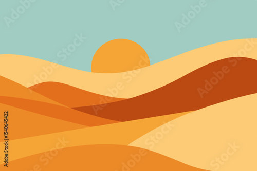 vector illustration of sand dunes