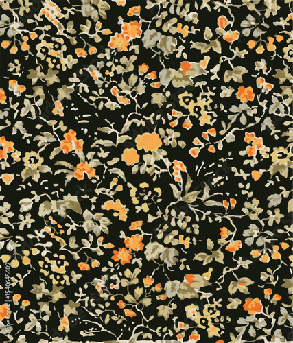 Ditsy floral seamless pattern. Small flower pattern background. Repeat pattern. Ditsy print. Ditsy style background for fashion,fabric, wrapping, decor. Flower pattern printing on surface. vector 