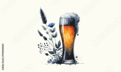 free drink, watercolor mugs of beer