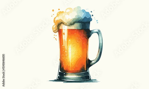 free drink, watercolor mugs of beer