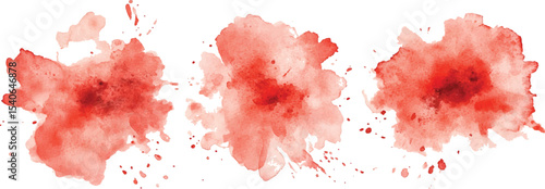 Bild auf Leinwand Red watercolor splash collection isolated on white background