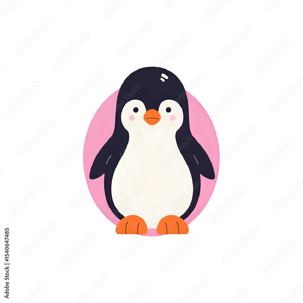 Fototapeta premium Cute Penguin Illustration: Vector Graphic for Kids, Branding, and Design Projects